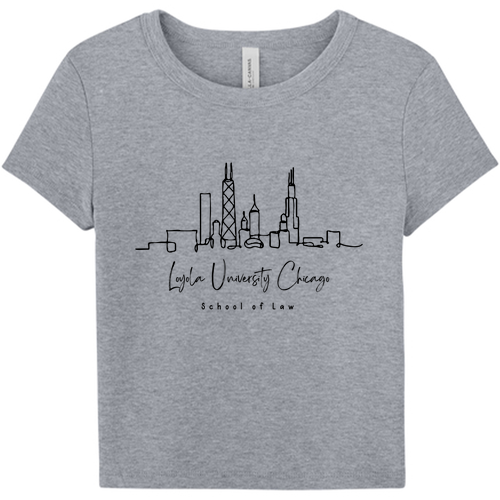 Chicago Skyline Baby Tee -- Athletic Heather