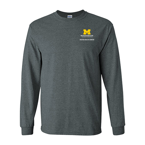 Mens/Unisex Gildan Ultra Cotton Longsleeve Basic T-Shirt -- Dark Heather