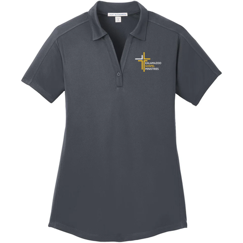 KGM Port Authority Ladies Diamond Jacquard Polo -- Graphite