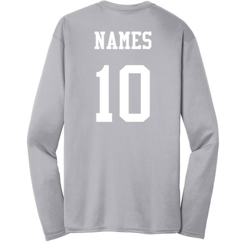 REQUIRED Warm-Up Port and Company Long Sleeve Performance Tee -- Silver