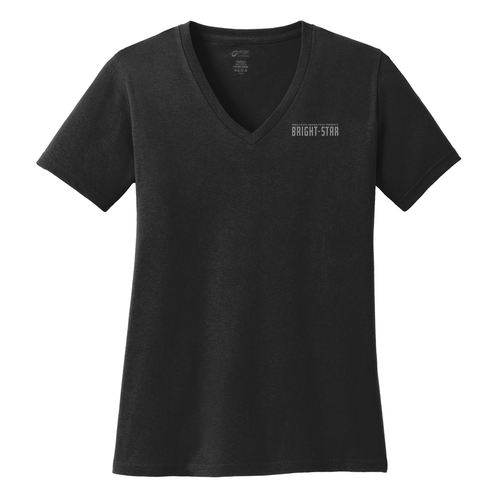 Port & Company Ladies Cotton V-Neck T-Shirt -- Jet Black