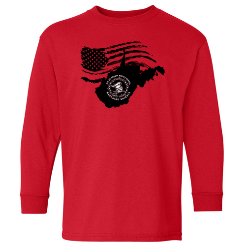 Youth Gildan Heavy Cotton Longsleeve -- Red