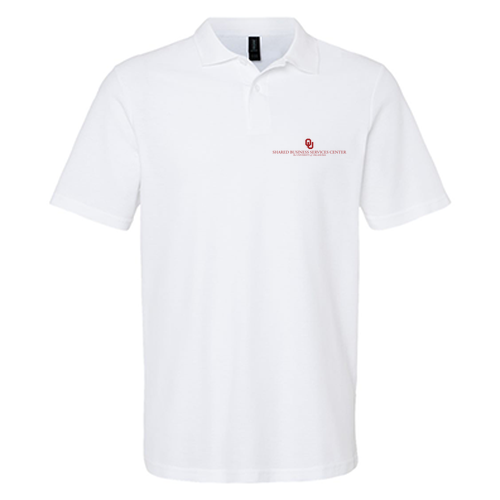 Gildan Adult Softstyle Pique Polo -- White Embroidered