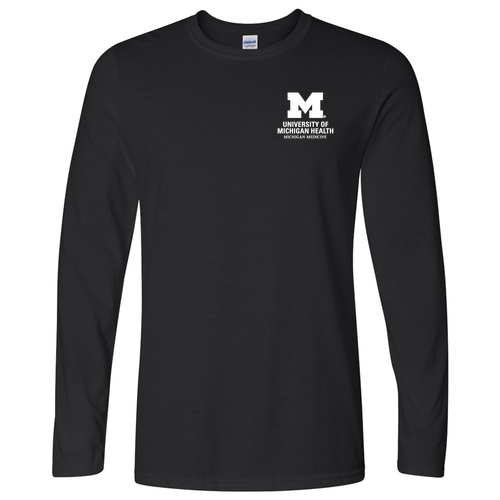 Mens/Unisex Gildan Softstyle Long Sleeve T Shirt -- Black