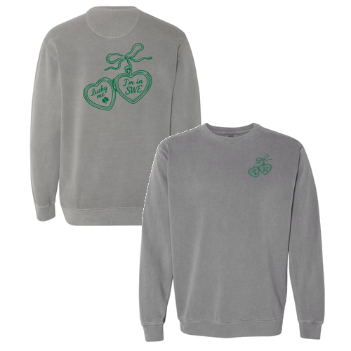 Comfort Colors Unisex Garment-Dyed Crewneck Sweatshirt -- Grey Locket Design