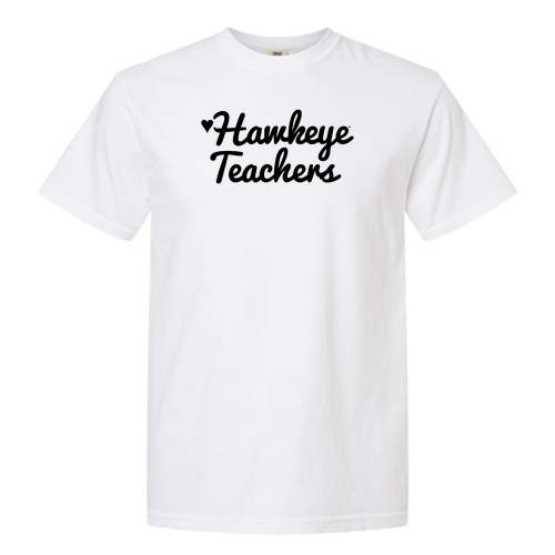 Hawkeye Teachers Comfort Colors Heavyweight Adult T-Shirt -- White
