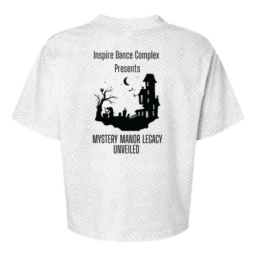 Mystery Manor Ladie' Boxy Tee -- White Reptile