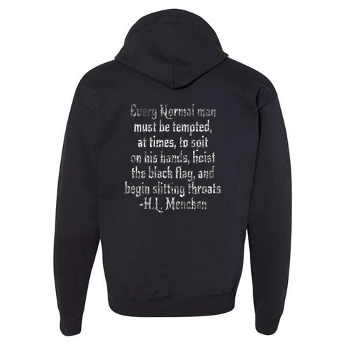 Hanes Eco Smart Full Zip Hood -- Black front and back
