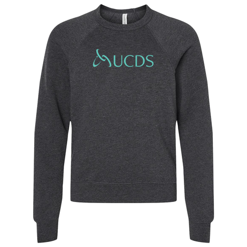 Bella Canvas Youth Sponge Fleece Raglan Sweatshirt -- Dark Grey Heather