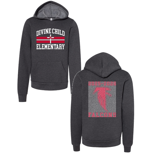 Youth Bella Canvas Soft Sponge Fleece Hoodie -- Dark Grey Heather