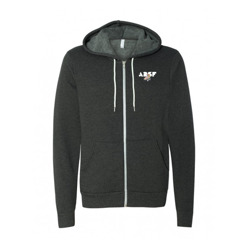 Bella Canvas Soft Full-Zip Hooded Sweatshirt -- Dark Grey Heather
