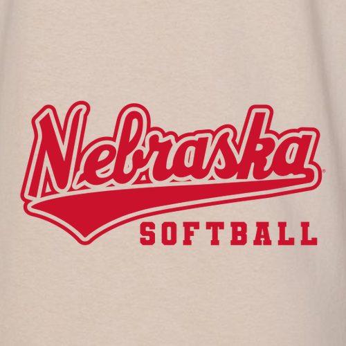 Nebraska Softball Adult Crewneck Sweatshirt -- Sand