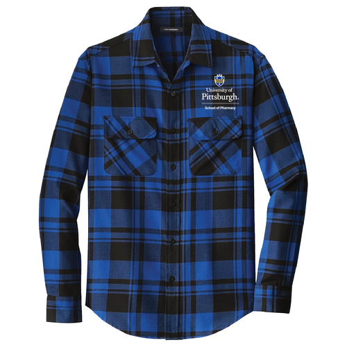Port Authority Plaid Flannel Shirt -- Royal / Black