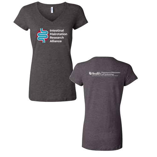 Ladies Bella Canvas Short Sleeve V-Neck T-Shirt -- Dark Grey Heather