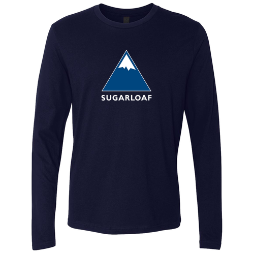 Sugarloaf Logo 1 Blue and White Ink -- Long Sleeve Midnight Navy