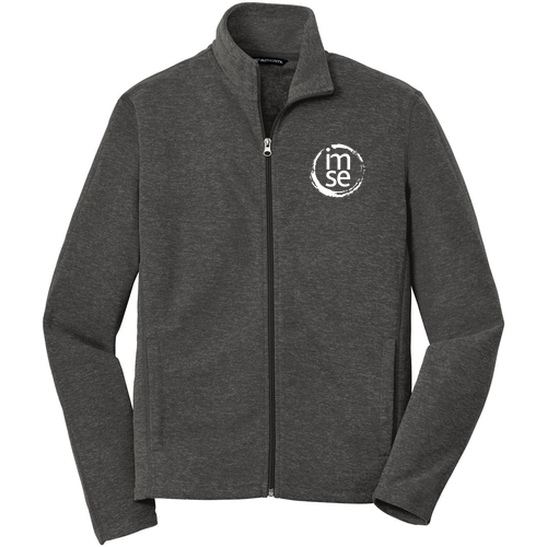 Heather Microfleece Full Zip Jacket -- Black Charcoal Heather