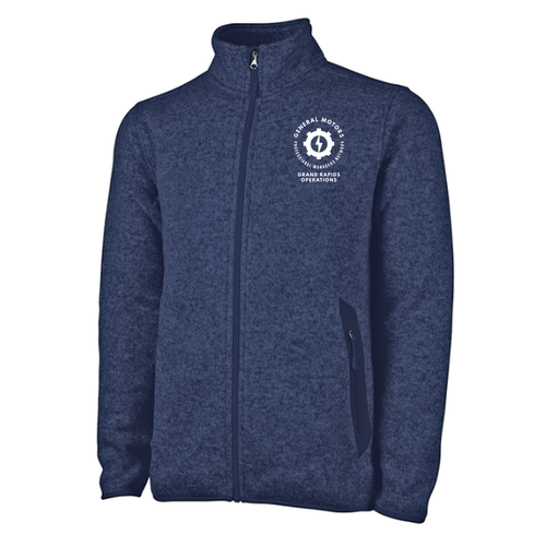 Charles River Mens Heathered Fleece Jacket -- Navy Heather