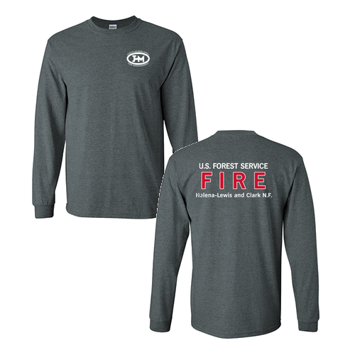 Ultra Cotton Longsleeve Basic T-Shirt -- Dark Heather -- Front/Back