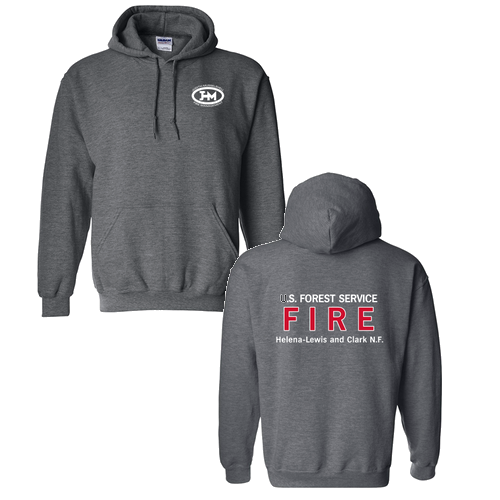 Heavy Blend Hooded Sweatshirt -- Dark Heather -- Front/Back