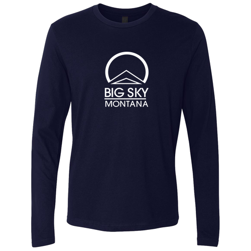 Unisex Next Level Apparel Premium Fitted Long Sleeve Crew -- Midnight Navy Front Print