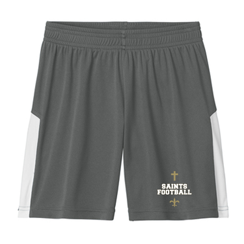 Sport-Tek Youth Competitor United 5" Short -- Iron Grey / White