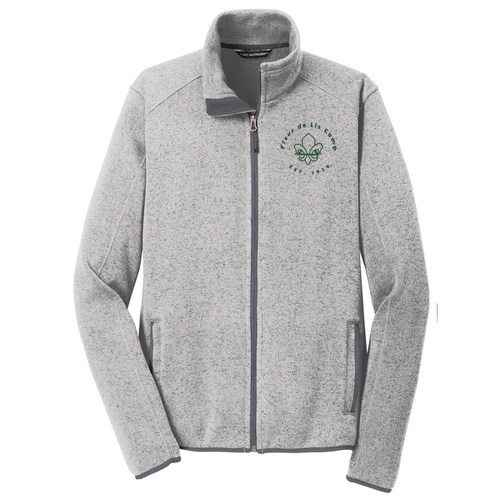 Port Authority Sweater Fleece Jacket -- Grey Heather
