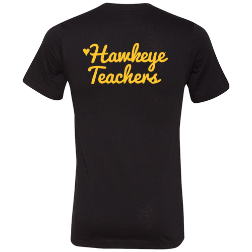 Hawkeye Teacher Bella Canvas Unisex Heather CVC T-Shirt -- Solid Black Blend