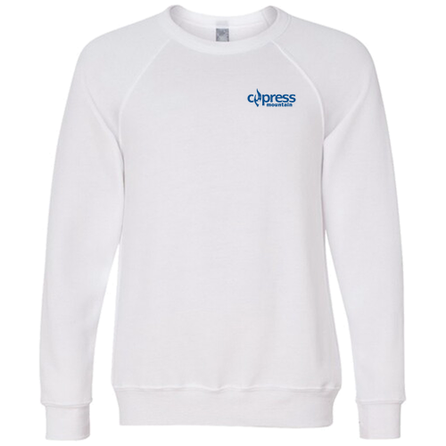 Cypress Mountain Logo 2 Blue Ink -- Crewneck Sweatshirt White