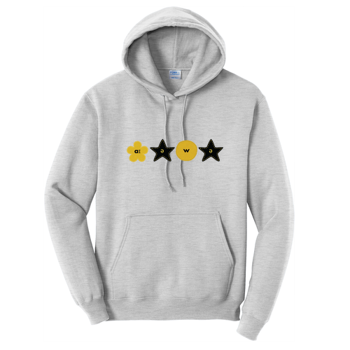 Phonetic Spelling Print: Port and Company Core Fleece Pullover Hooded Sweatshirt -- Ash
