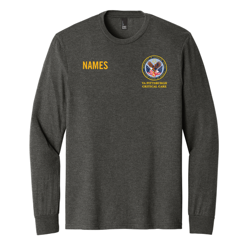 District Made Mens Perfect Tri Long Sleeve Crew Tee -- Heathered Charcoal