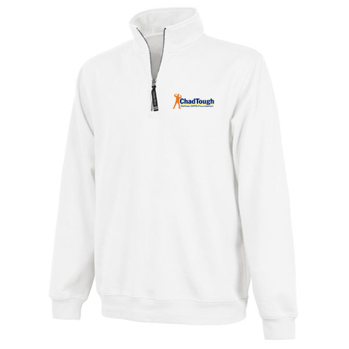 Mens/Unisex Charles River Crosswind Quarter Zip Sweatshirt -- White