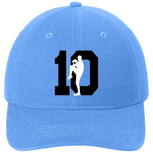 Embroidered Port & Co Brushed Twill Hat -- Carolina Blue