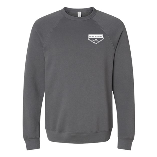 Boyne Mountain Logo 2 White Ink -- Crewneck Sweatshirt Asphalt