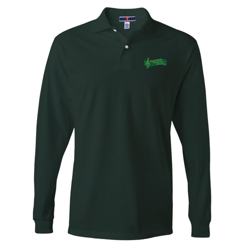 Mens/Unisex Jerzees 50/50 Long Sleeve Jersey Knit Polo -- Forest Green