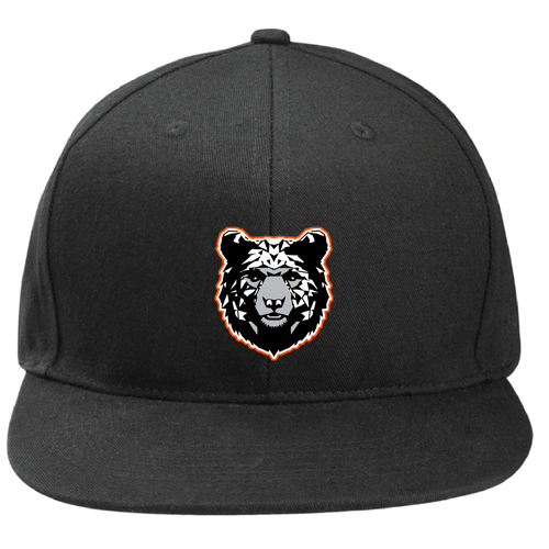 New Era Flat Bill Snapback Cap -- Black