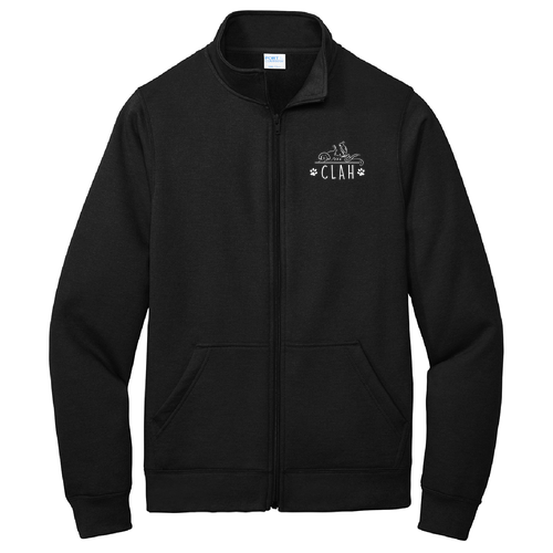 Port and Company Core Fleece Cadet Full-Zip Sweatshirt -- Jet Black