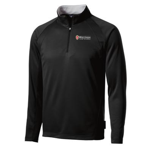 Sport Tek Sportwick Fleece Quarter Zip -- Black / Silver (Embroidery)