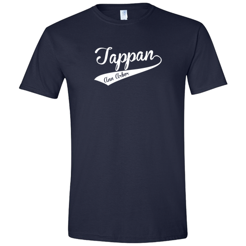 Gildan Soft Fitted T-Shirt -- Navy, Classic Logo with Volunteer