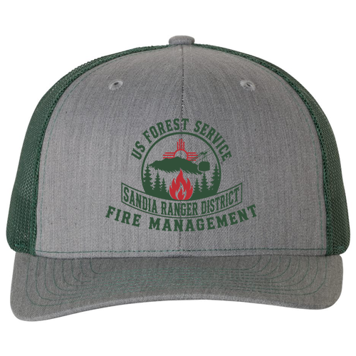 Richardson Snapback Trucker Cap -- Heather Grey / Dark Green