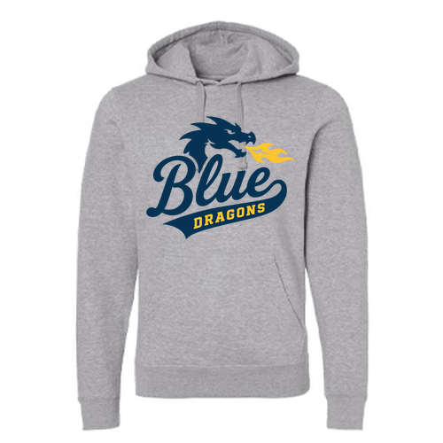 Blue Dragon Script Hooded Sweatshirt -- Oxford