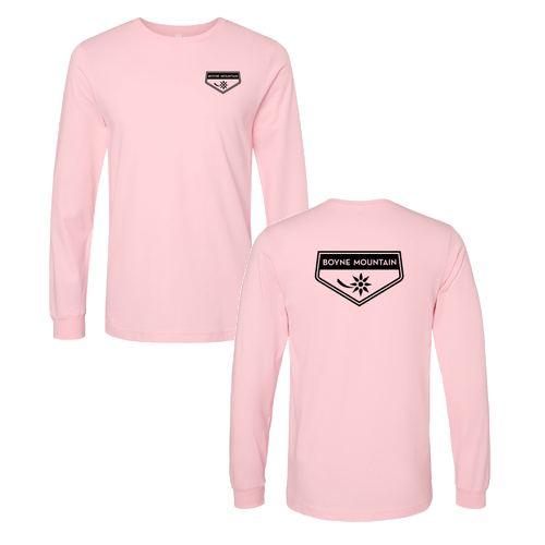 Boyne Mountain Logo 2 Black Ink -- Long Sleeve Pink
