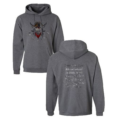 Hanes 10 oz Ultimate Cotton Printpro Adult  Hooded Sweatshirt -- Charcoal Heather mutiny