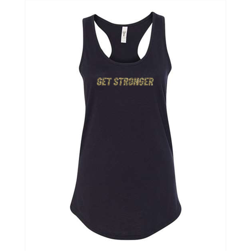 Get Stronger Camo -Ladies Ideal Racerback Tank -- Black