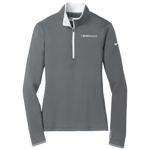 Nike Golf Ladies Dri FIT Stretch Half Zip Cover Up -- Dark Grey / White