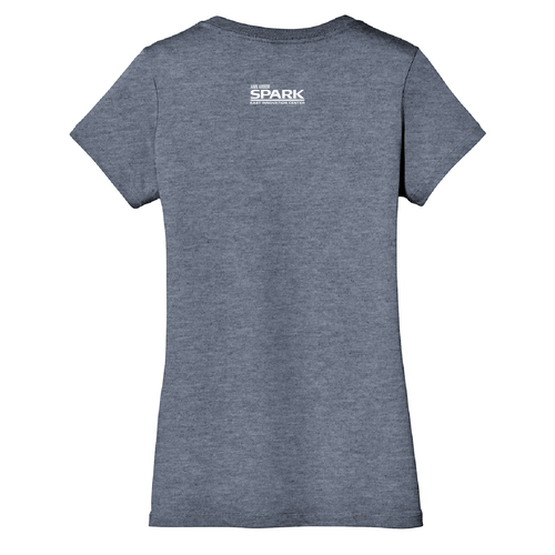 Ladies District Made Soft Perfect Weight V-Neck Tee -- Heathered Navy