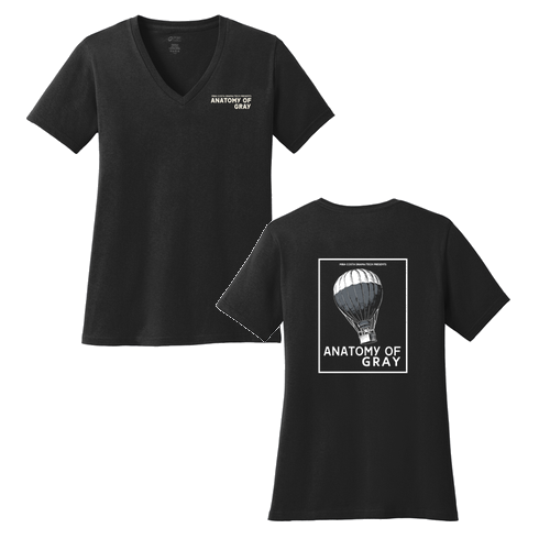 Port & Company Ladies Cotton V-Neck T-Shirt -- Jet Black