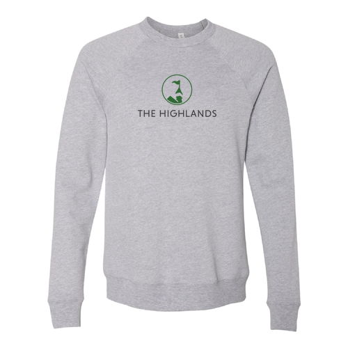 The Highlands Logo 1 Green Ink -- Crewneck Sweatshirt Athletic Heather