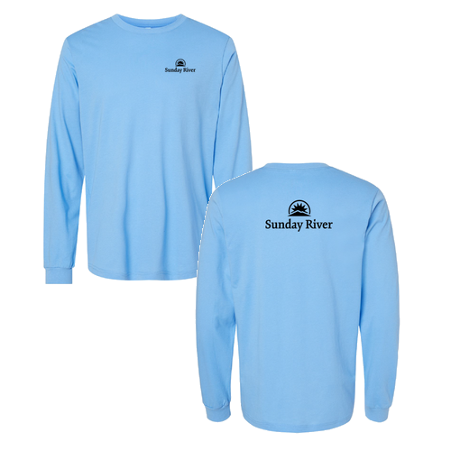 Sunday River Logo 2 Black Ink -- Long Sleeve Carolina Blue