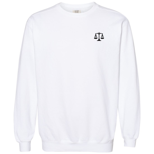 Comfort Colors Adult Crewneck Sweatshirt Badger Logo White