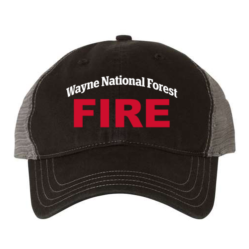 [HIDE] Richardson Garment Washed Trucker Hat -- Black / Charcoal